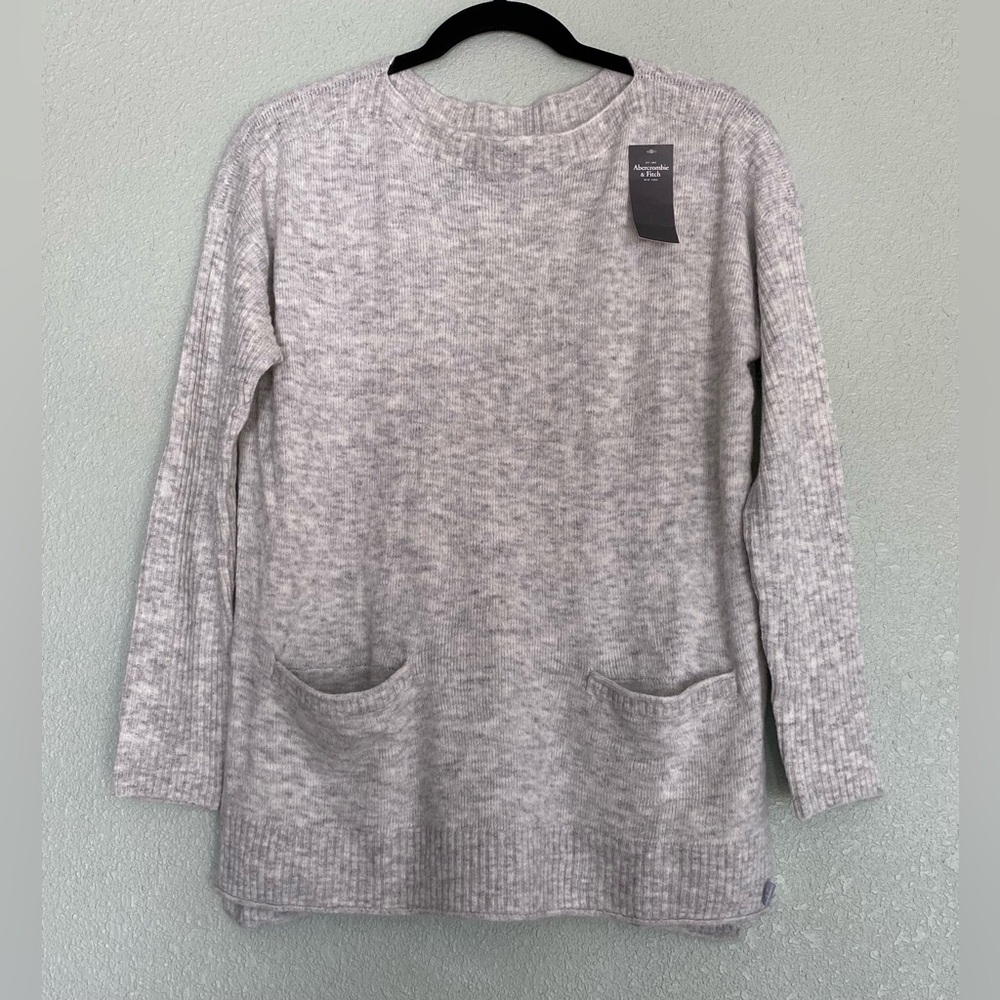 Abercrombie Fitch Knitted Gray Long Sleeve Shirt with Pockets XS